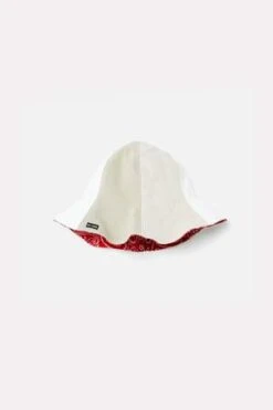 RE/DONE70s Reversible Tulip Hat - Beige/Red