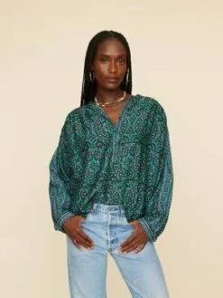 XirenaArden Top - Green Smoke