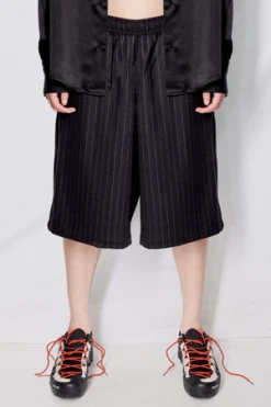 AssemblyStripe Suiting Long Shorts - Navy