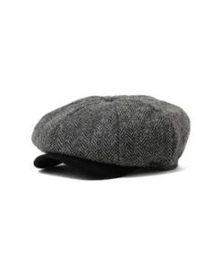 Beams Plusherringbone Wool Casquette - Grey