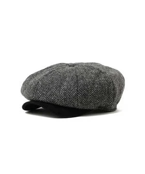 Beams Plusherringbone Wool Casquette - Grey