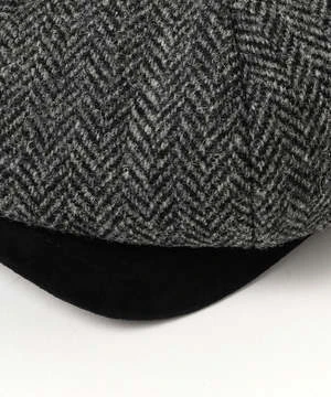 Beams Plusherringbone Wool Casquette - Grey - Image 3