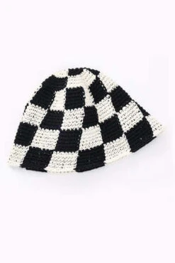ALTERTHE PATHZ CHECKERED CROCHET BUCKET HAT - Multi