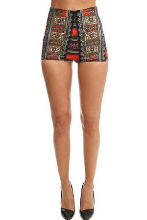 CAMILLACamilla High Waisted Tailored Shorts - Dance Of The Dead