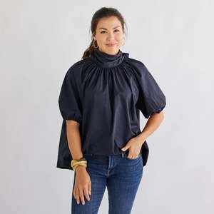 Caryn LawnRyan Bow Top - Navy