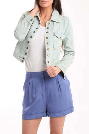 Charlotte RonsonHigh Waisted Shorts - Cerulean