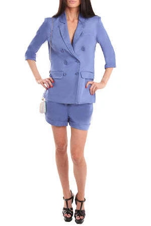 Charlotte RonsonHigh Waisted Shorts - Cerulean - Image 3