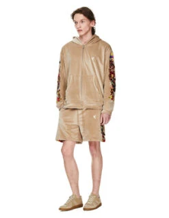 DoubletVelour Shorts -Beige