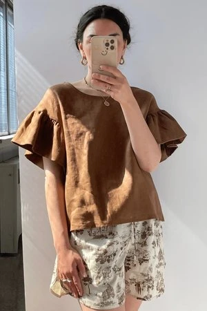 Eliza FaulknerRaffi Top - Cocoa - Image 8