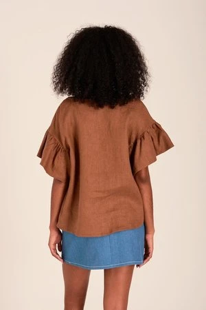 Eliza FaulknerRaffi Top - Cocoa - Image 12