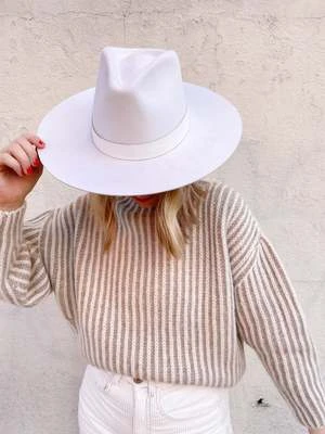Janessa LeoneKorin Stiff Wool Hat - Off White - Image 2