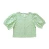 Ali GoldenLACE PUFF SLEEVE TOP - SEA FOAM GREEN