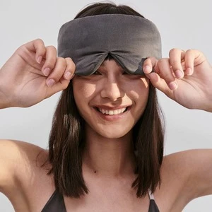 LunyaWASHABLE SILK. SLEEP MASK - GREY
