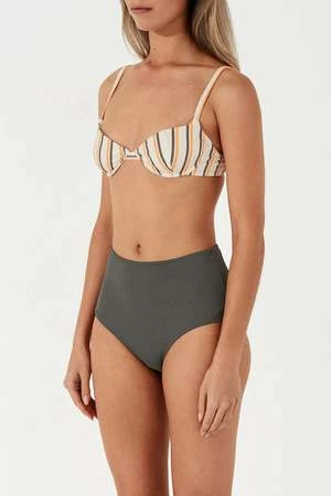 Zulu & ZephyrRib Balconette Bra Cup - Licorice Stripe - Image 5