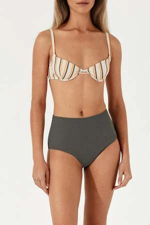 Zulu & ZephyrRib Balconette Bra Cup - Licorice Stripe - Image 9