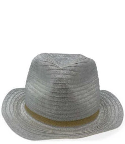 Madison Beverly HillsFedora With Gold Band - Silver