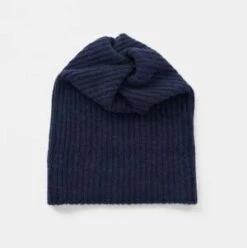 MATURE HA.MATURE HA Knit Pleats Cashmere Cap - Indigo