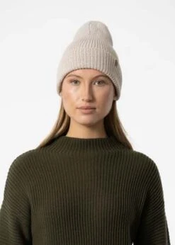 DinadiMerino Rib Hat - Almond White
