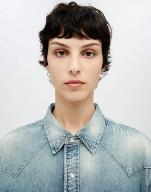 RE/DONEOversized Western Shirt - Distressed Indigo - Image 3