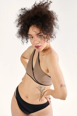 Overall OfficeSpiral Bikini Top - Caffe Latte - Image 4