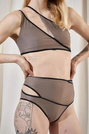 Overall OfficeSpiral Bikini Top - Caffe Latte - Image 5