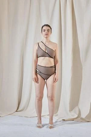 Overall OfficeSpiral Bikini Top - Caffe Latte - Image 8