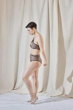 Overall OfficeSpiral Bikini Top - Caffe Latte - Image 7