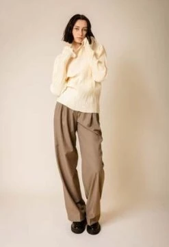 NKCPleated Mock Neck - Champagne