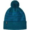 PatagoniaPowder Town Beanie - Perennial Park Stripe Knit - Steller Blue