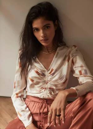 XirenaPrisca Top - Cream Ikat - Image 2