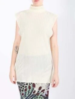 Issey MiyakeRib Pleats October Top - Light Beige