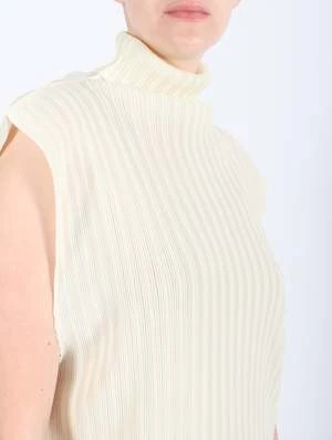 Issey MiyakeRib Pleats October Top - Light Beige - Image 4