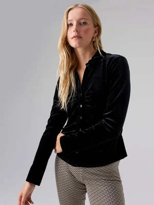 SanctuaryDreamgirl Velvet Button Up Top - Image 2