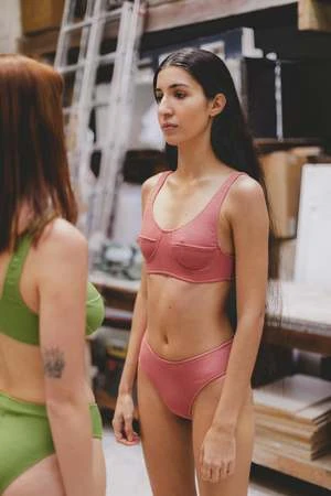 Clō StoriesCl Stories Sidonie Textured Bikini Top - Dusty Rose