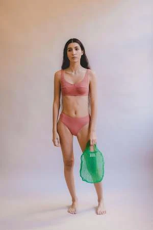 Clō StoriesCl Stories Sidonie Textured Bikini Top - Dusty Rose - Image 5