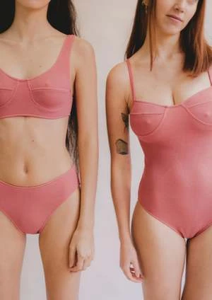 Clō StoriesCl Stories Sidonie Textured Bikini Top - Dusty Rose - Image 6