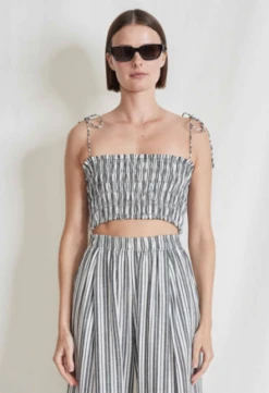 Apiece ApartSmocked Crop Top - Espana Stripe