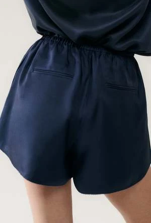 Silk LaundryTwill Racer Shorts - Midnight - Image 2