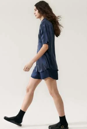 Silk LaundryTwill Racer Shorts - Midnight - Image 4
