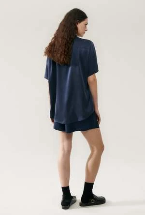 Silk LaundryTwill Racer Shorts - Midnight - Image 3