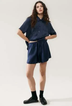 Silk LaundryTwill Racer Shorts - Midnight - Image 6