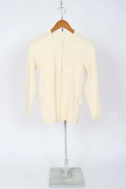 The Great.The Recycled Rib Slim Henley - Natural