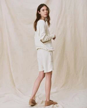 The Great.The Patch Pocket Sweatshort - Washed White - Image 2