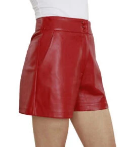Dolce CaboVegan Leather Shorts - Red