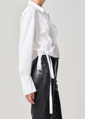 Citizens Of HumanityVirginia Bib Tuxedo Shirt - Optic Whte - Image 2