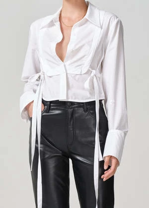 Citizens Of HumanityVirginia Bib Tuxedo Shirt - Optic Whte