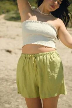 Whimsy + RowWhimsy + Row Allison Linen Shorts - Lime