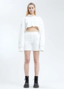 Danielle GuizioFloral Logo Sweatshorts - White