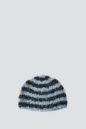 ClydeWool Roller Hat - Sky/Charcoal Stripe - Image 2