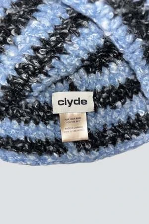 ClydeWool Roller Hat - Sky/Charcoal Stripe - Image 3